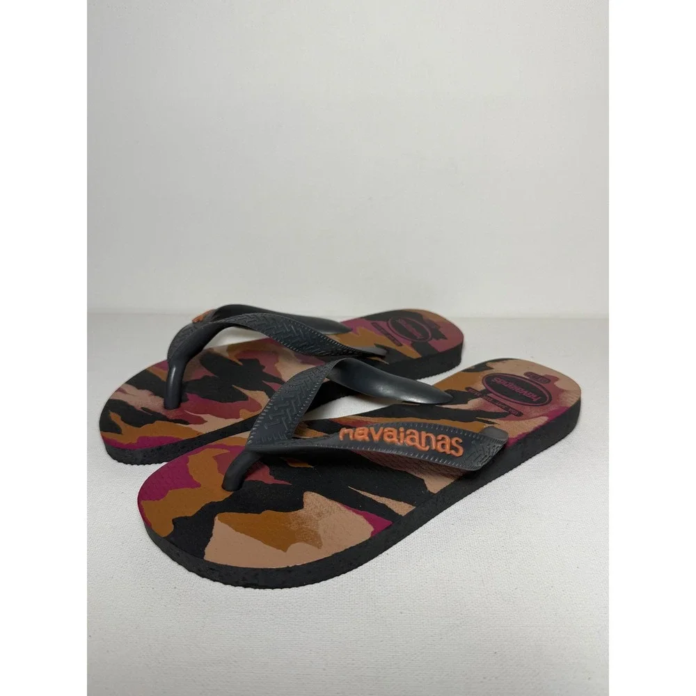 Havaianas Boys' Top Camo Flip Flop New Graphite Sz US 3-4 (EUC 35/36) Navy Blue